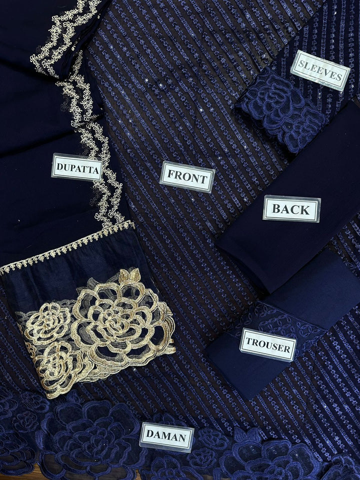 Azure Chiffon Suit-Aarasta