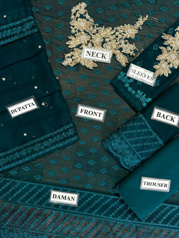 Azure Chiffon Suit-Aarasta