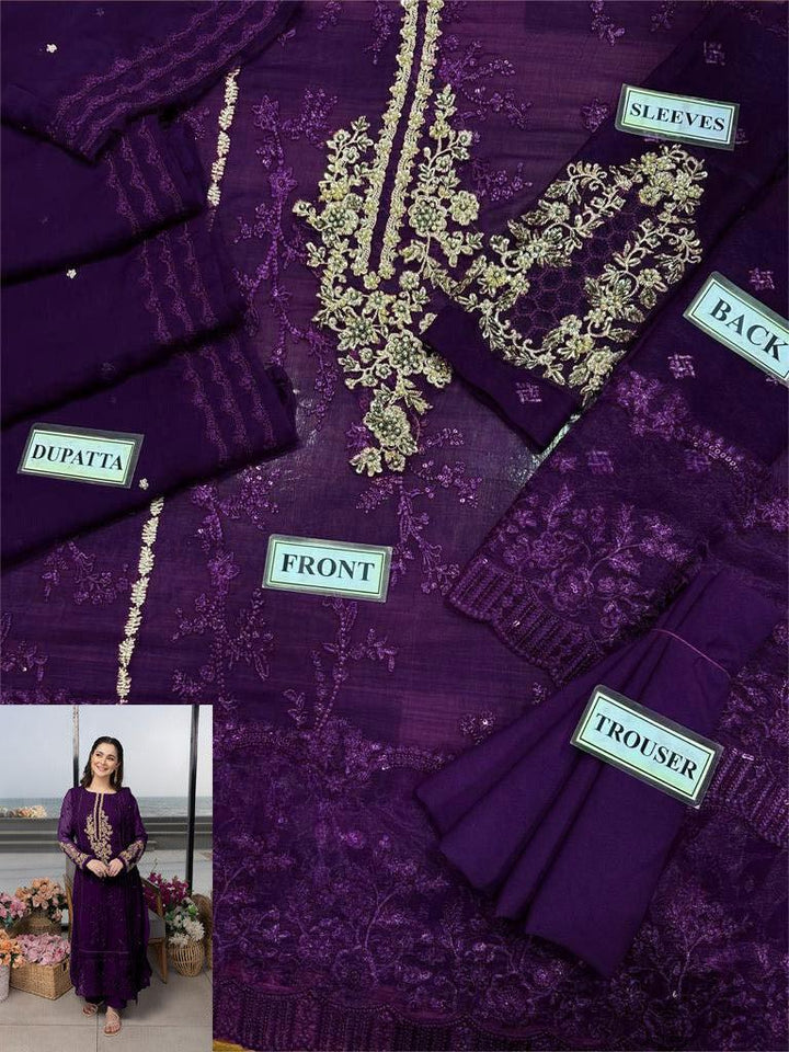 Azure Chiffon Suit-Aarasta