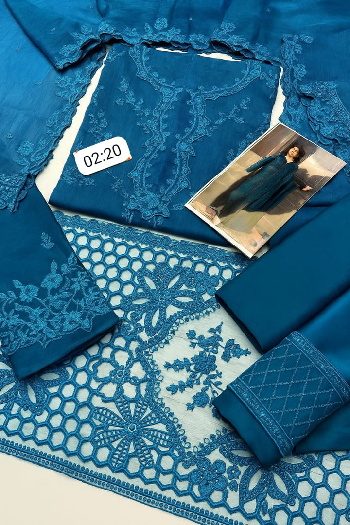 Azure Chiffon Suit-Aarasta