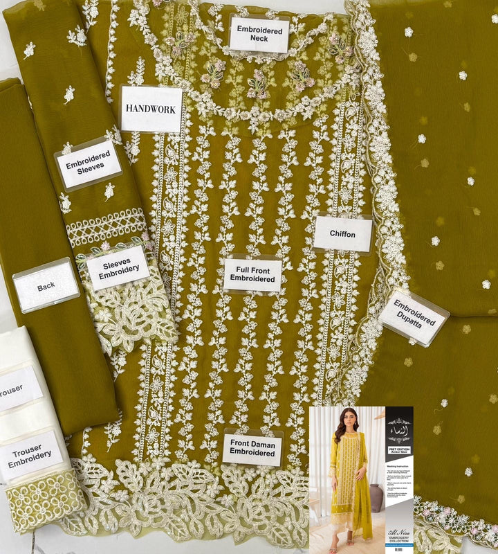 Azure Chiffon Suit-Aarasta