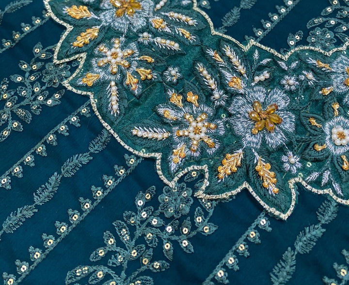 Azure Chiffon Suit-Aarasta