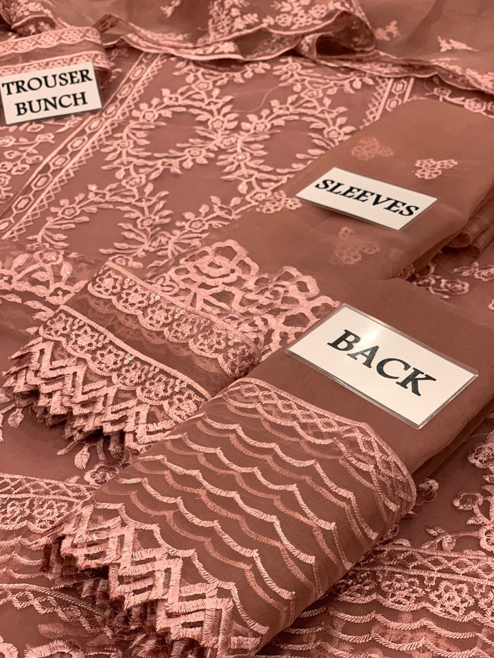 Azure Organza Suit-Aarasta