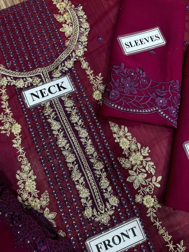 Azure Chiffon Suit-Aarasta