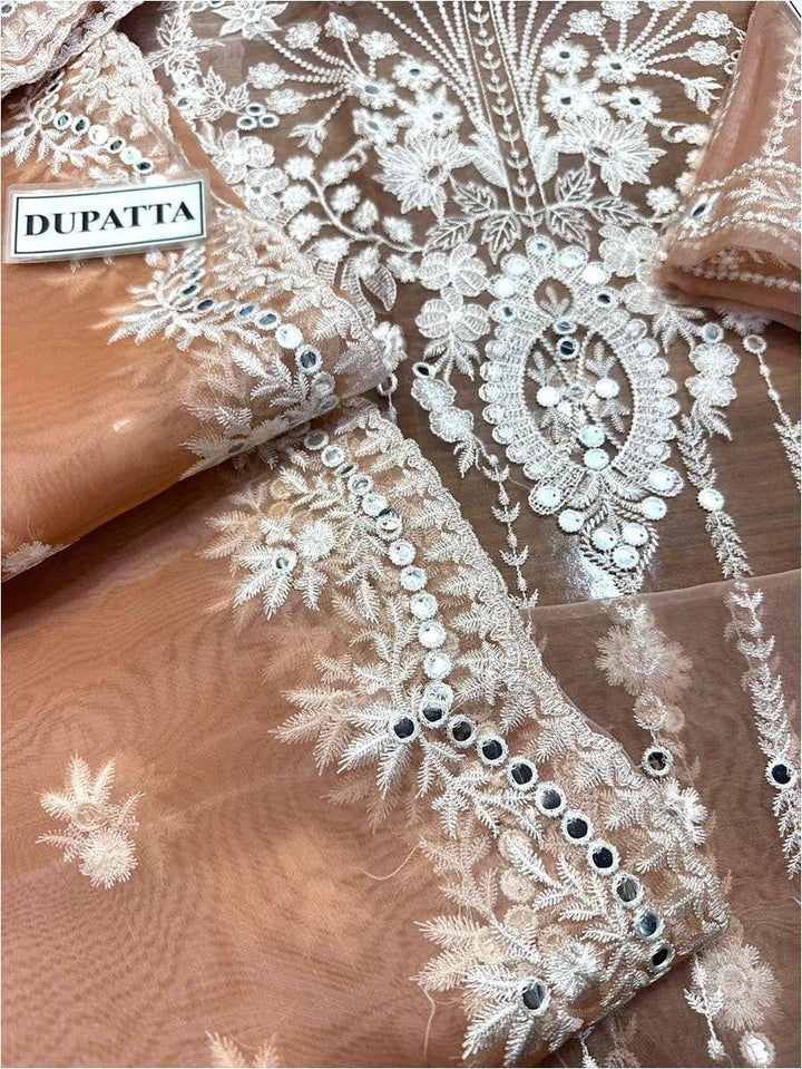 Azure Organza Suit-Aarasta