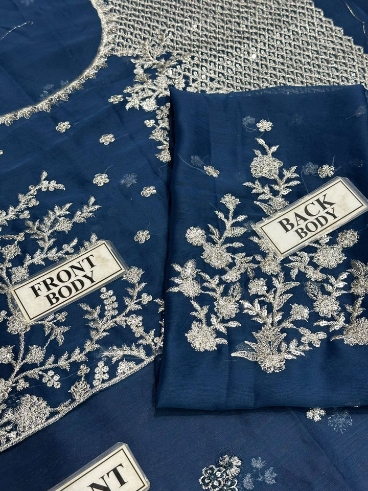 Azure Chiffon Suit-Aarasta