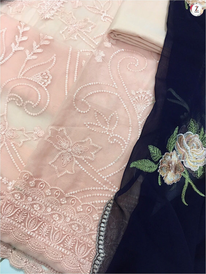 Azure Chiffon Suit-Aarasta