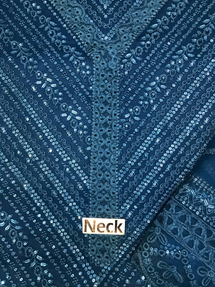 Azure Chiffon Suit-Aarasta