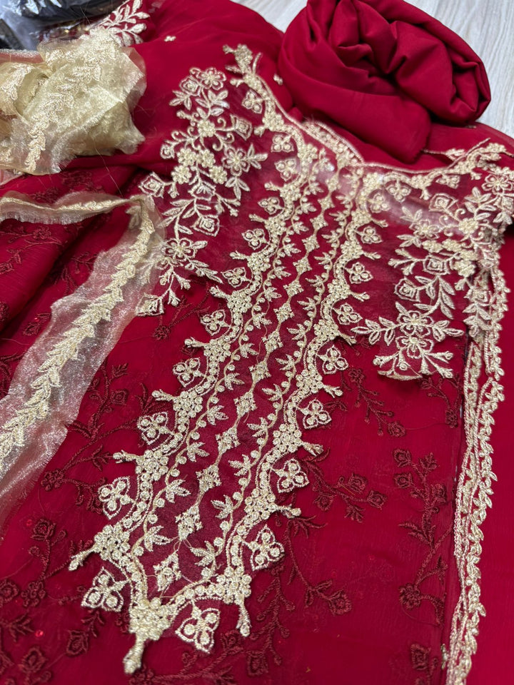 Azure Chiffon Suit-Aarasta