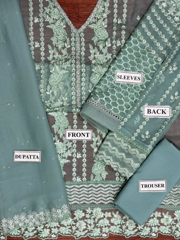 Azure Chiffon Suit-Aarasta