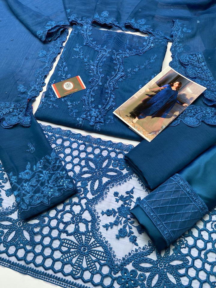 Azure Chiffon Suit-Aarasta