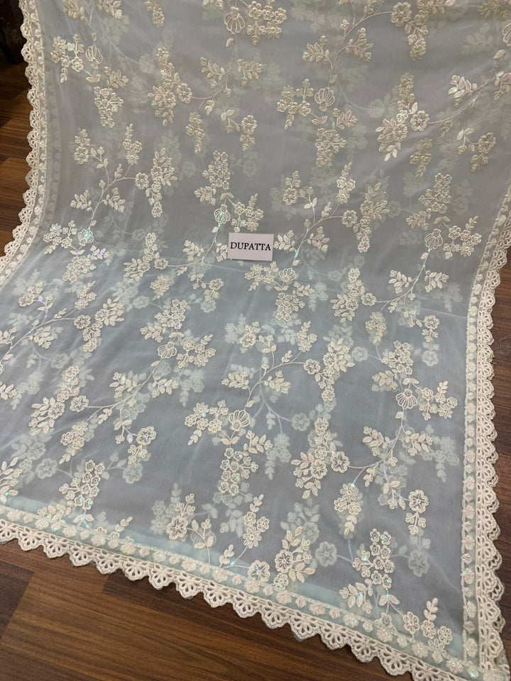 Azure Chiffon Suit-Aarasta