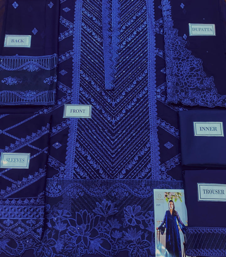 Azure Chiffon Suit-Aarasta