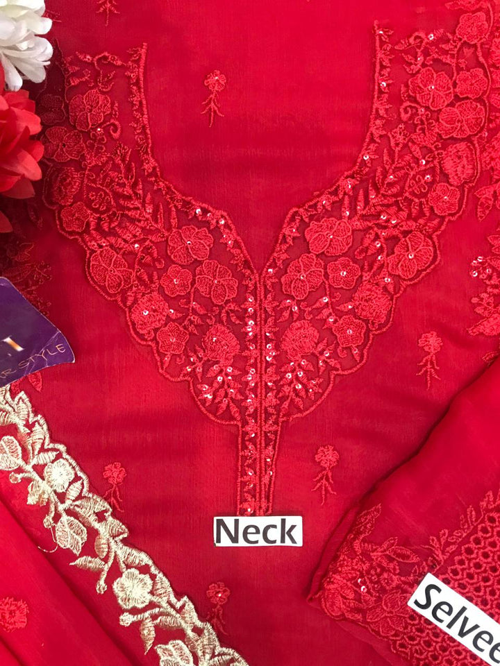 Azure Chiffon Suit-Aarasta