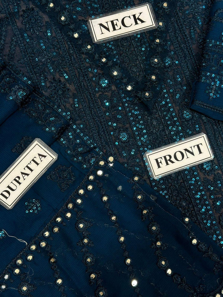 Azure Chiffon Suit-Aarasta