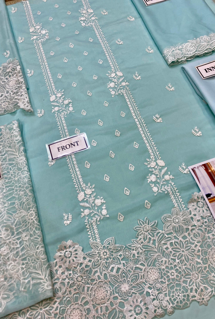 Azure Chiffon Suit-Aarasta