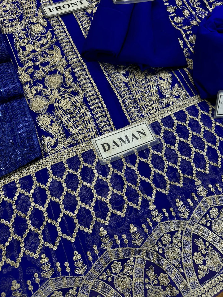 Azure Chiffon Suit-Aarasta