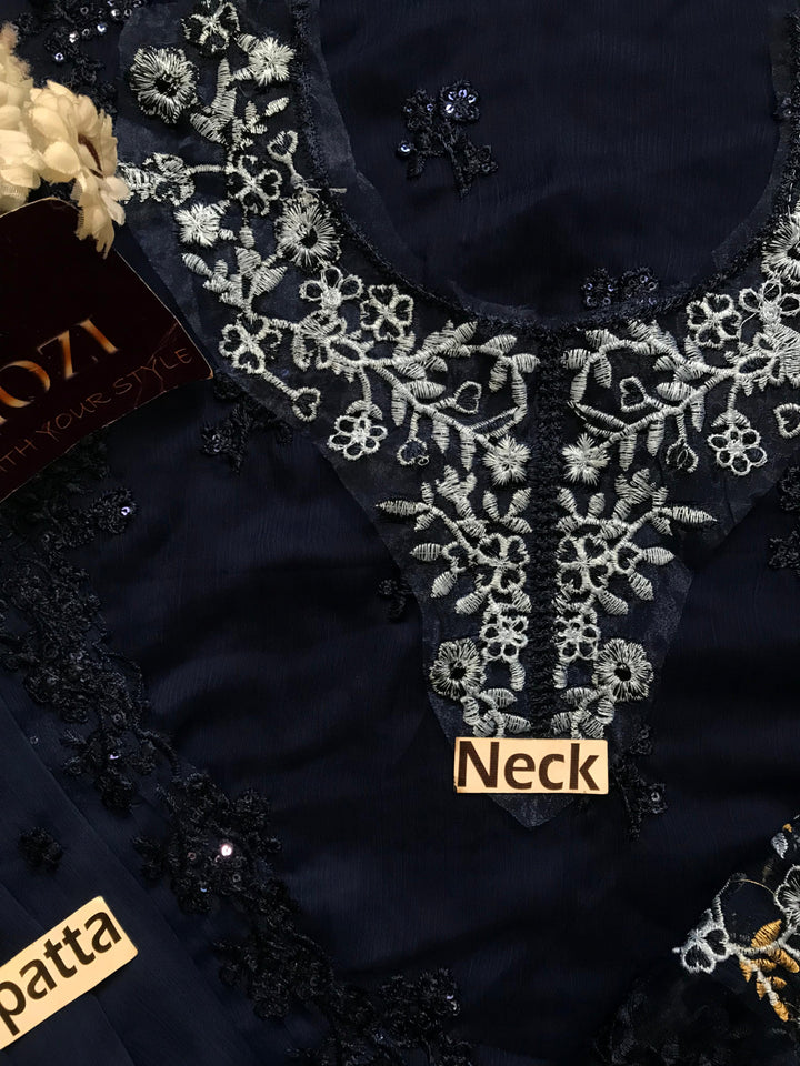 Azure Chiffon Suit-Aarasta