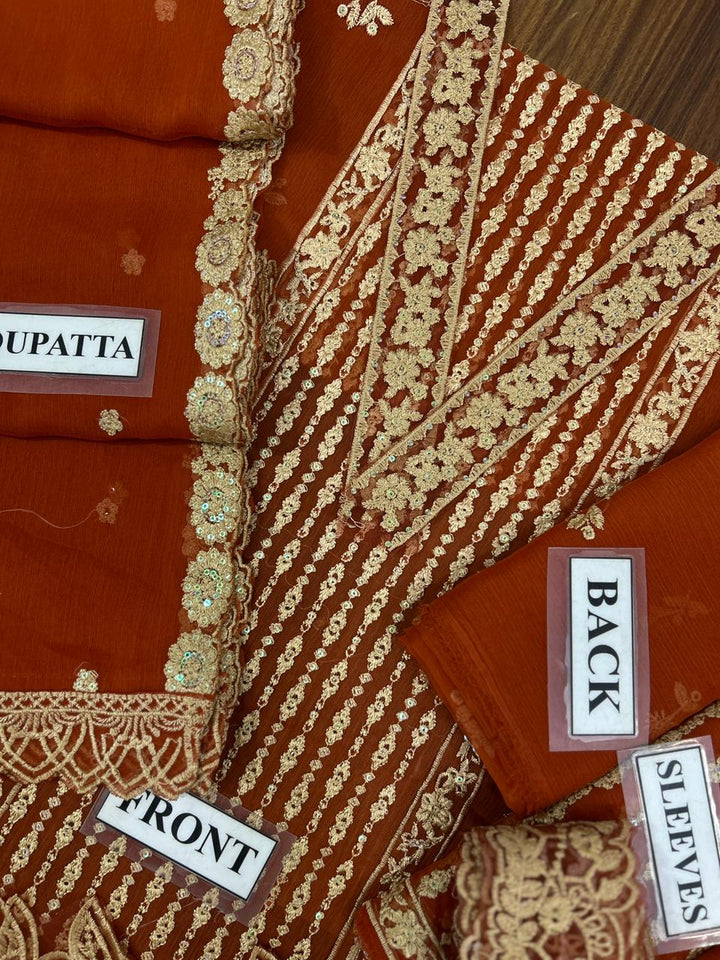 Azure Chiffon Suit-Aarasta