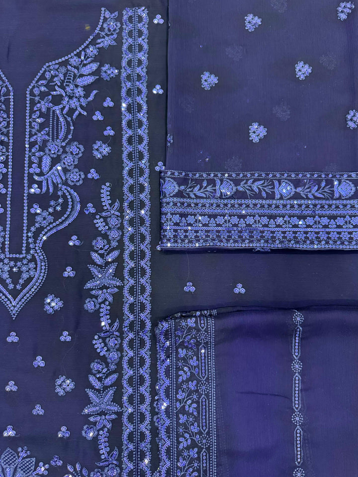Azure Chiffon Suit-Aarasta