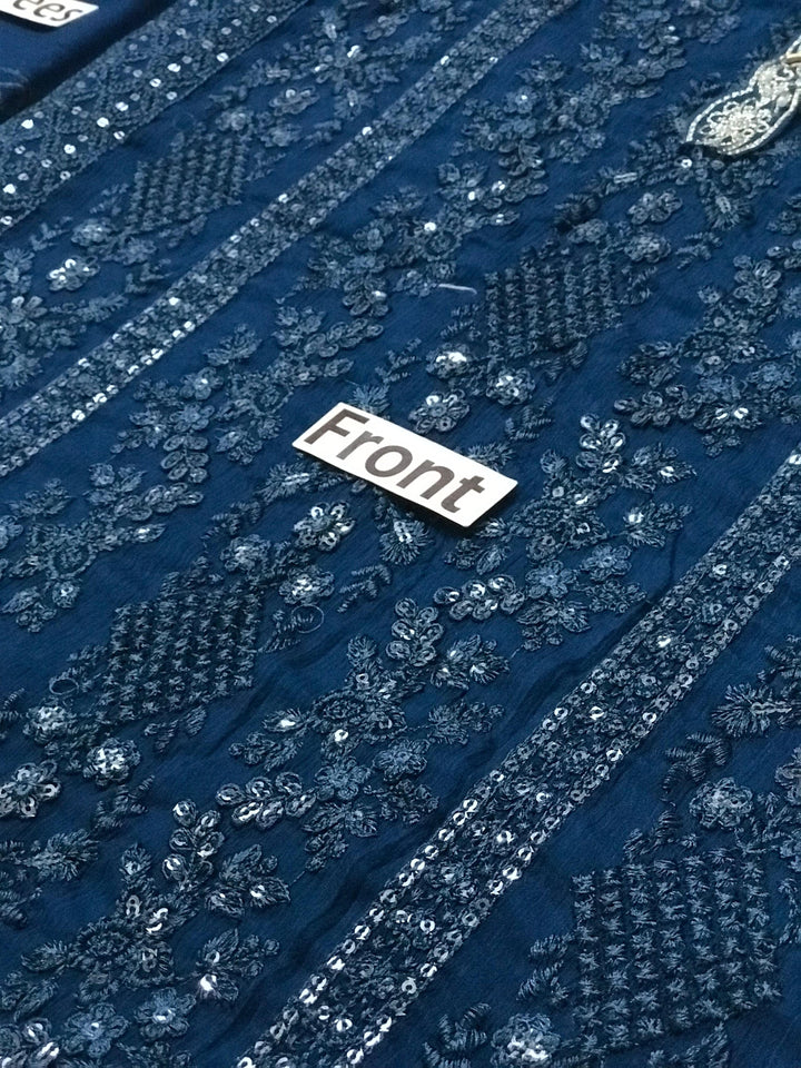 Azure Chiffon Suit-Aarasta