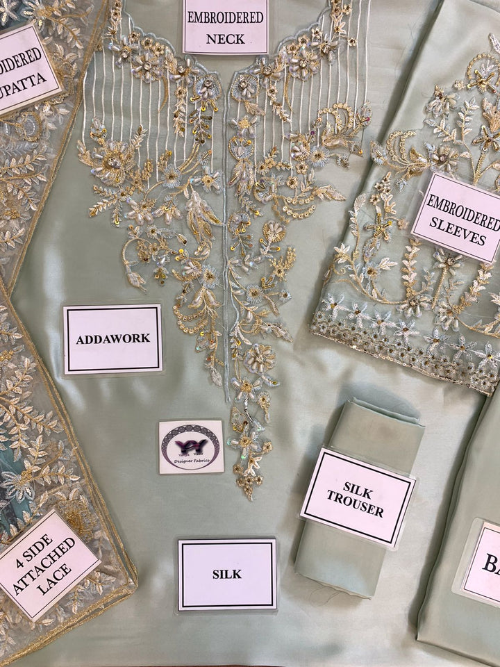 Azure Chiffon Suit-Aarasta