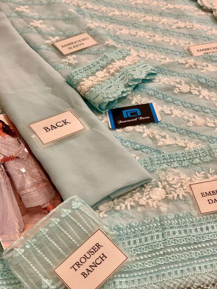 Azure Chiffon Suit-Aarasta