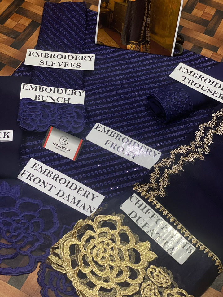 Azure Chiffon Suit-Aarasta