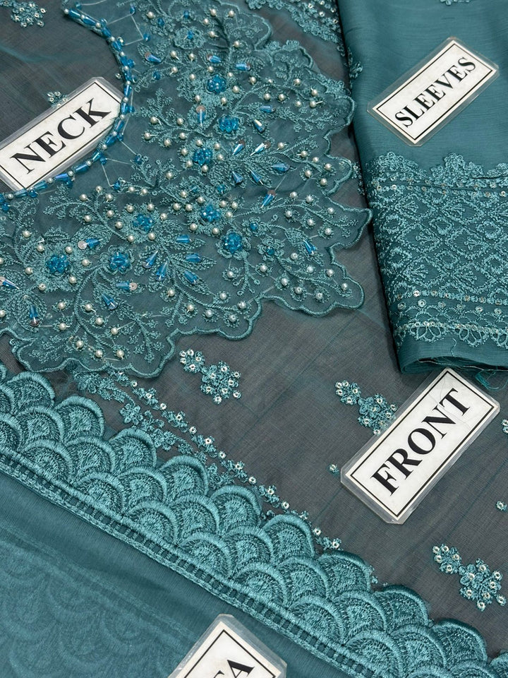 Azure Chiffon Suit-Aarasta