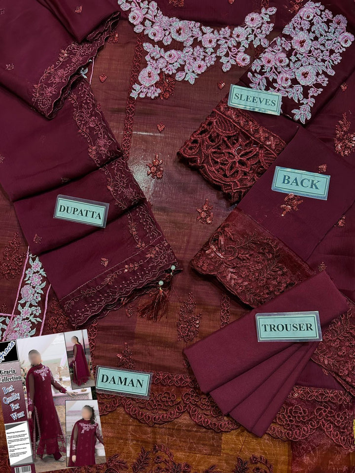 Azure Chiffon Suit-Aarasta