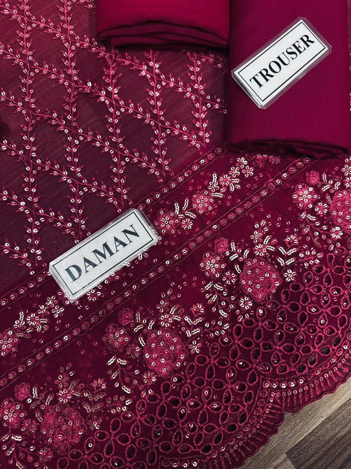 Azure Chiffon Suit-Aarasta