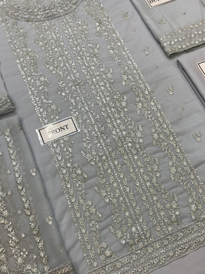 Azure Chiffon Suit-Aarasta