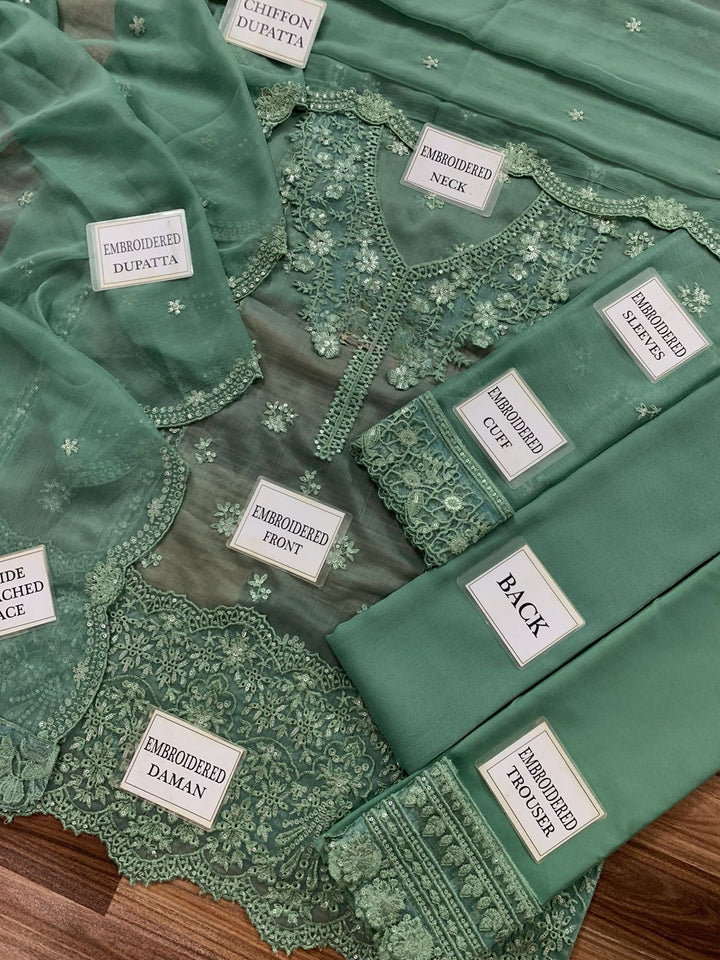 Azure Chiffon Suit-Aarasta