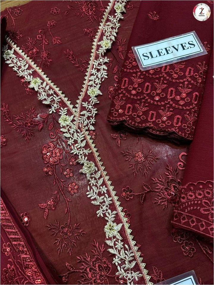 Azure Chiffon Suit-Aarasta