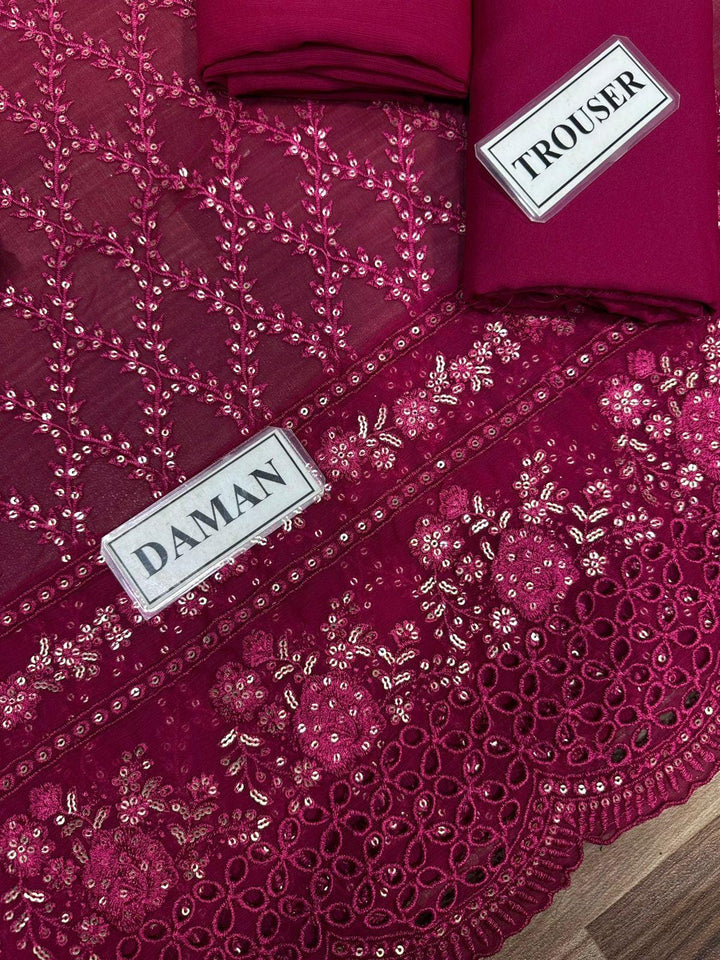 Azure Chiffon Suit-Aarasta