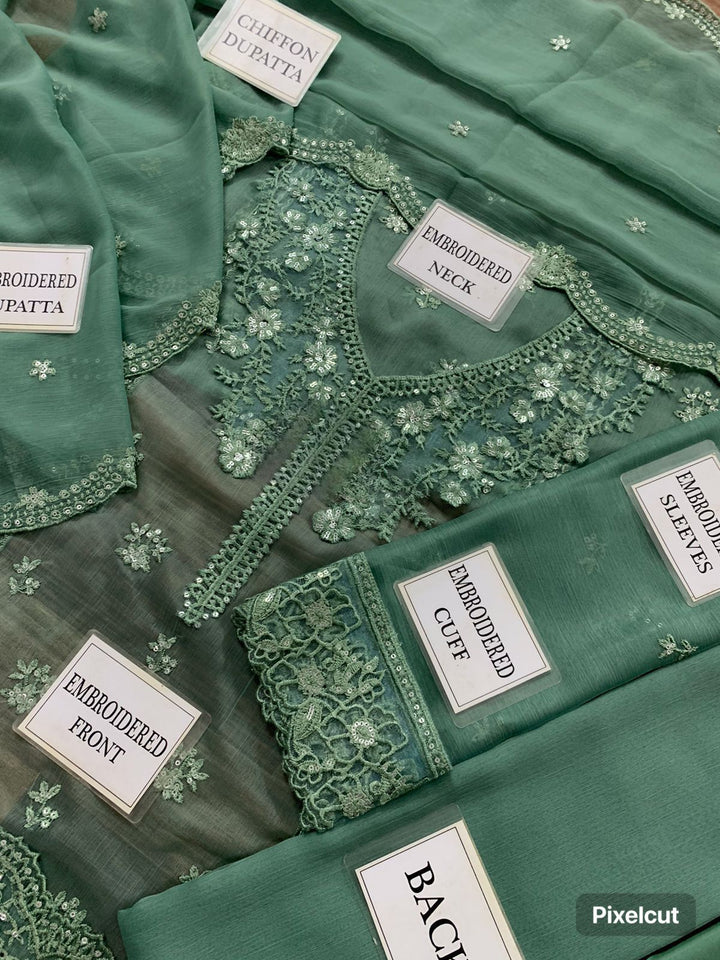 Azure Chiffon Suit-Aarasta