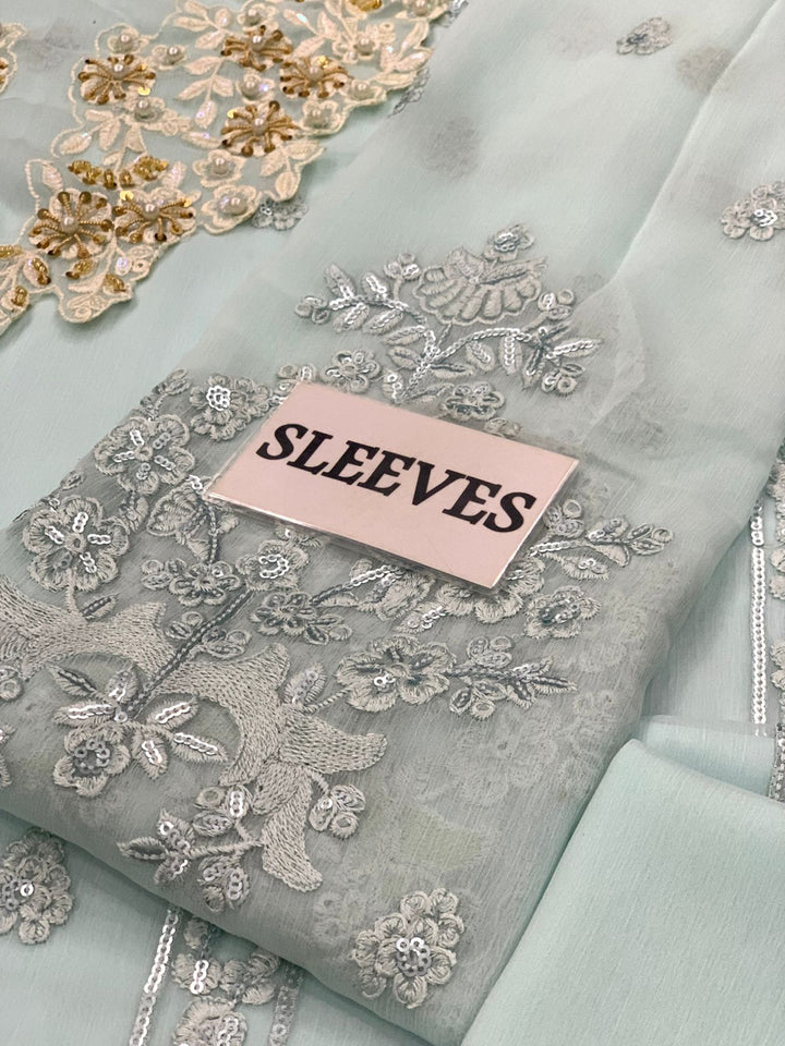 Azure Chiffon Suit-Aarasta