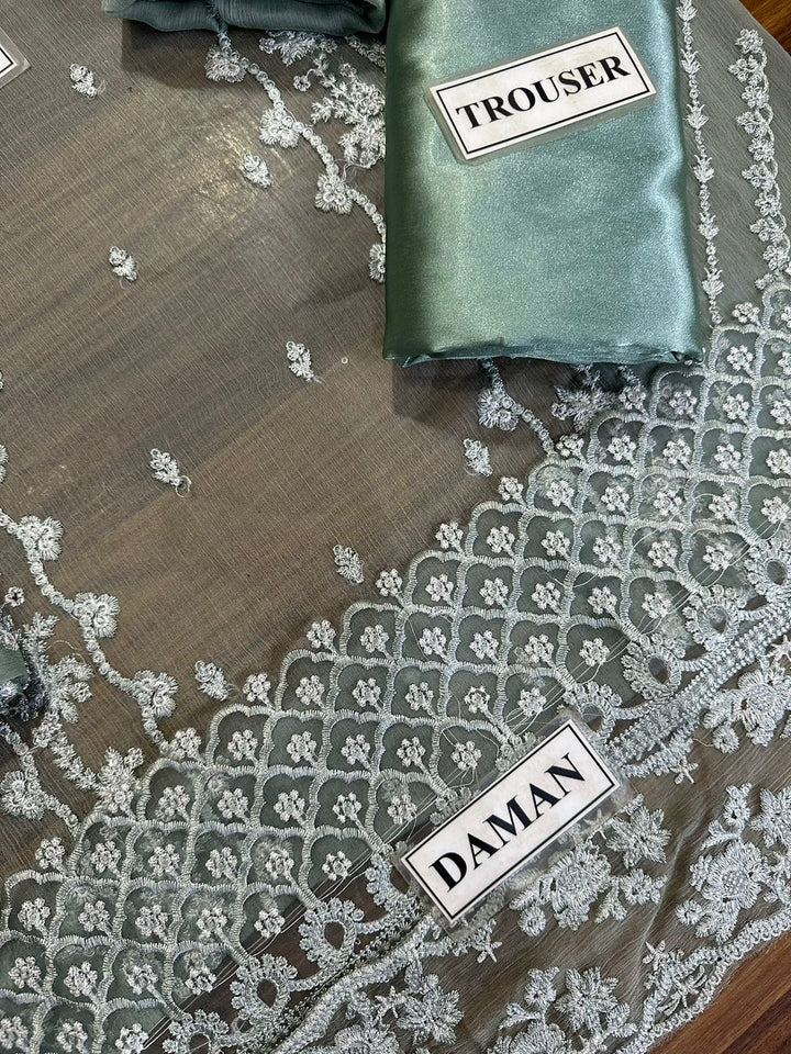 Azure Chiffon Suit-Aarasta