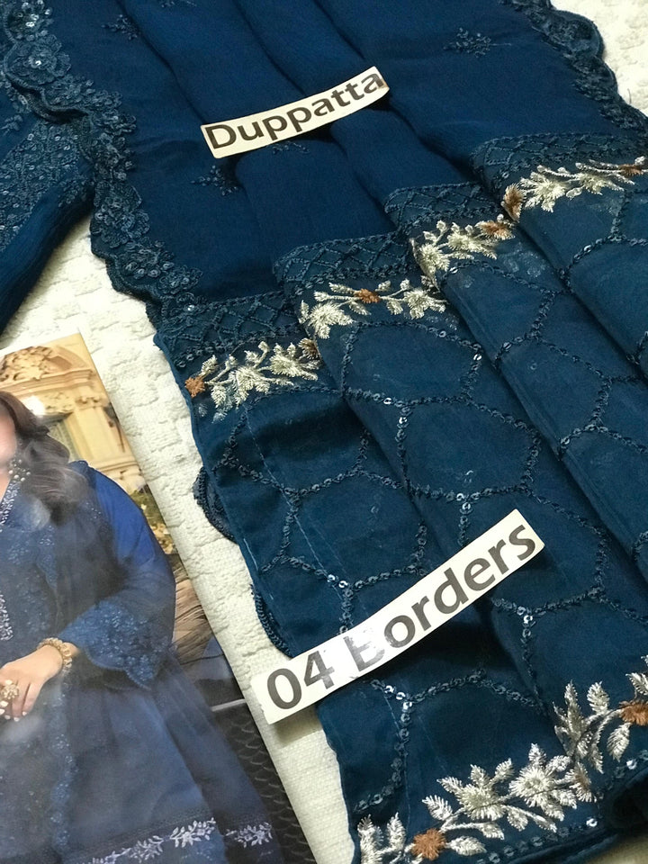 Azure Chiffon Suit-Aarasta