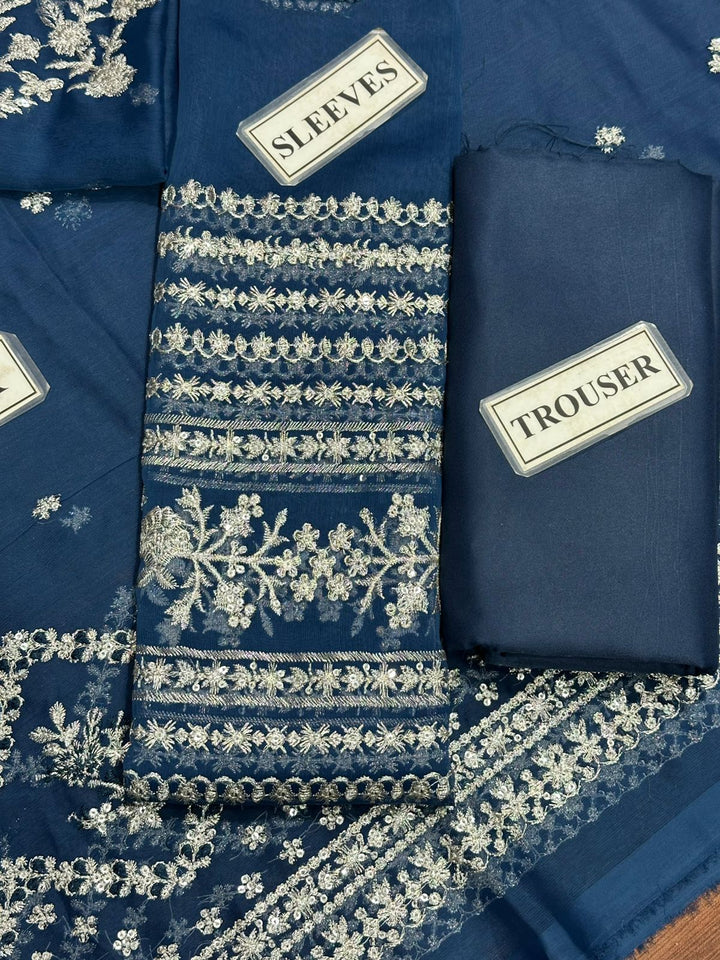 Azure Chiffon Suit-Aarasta