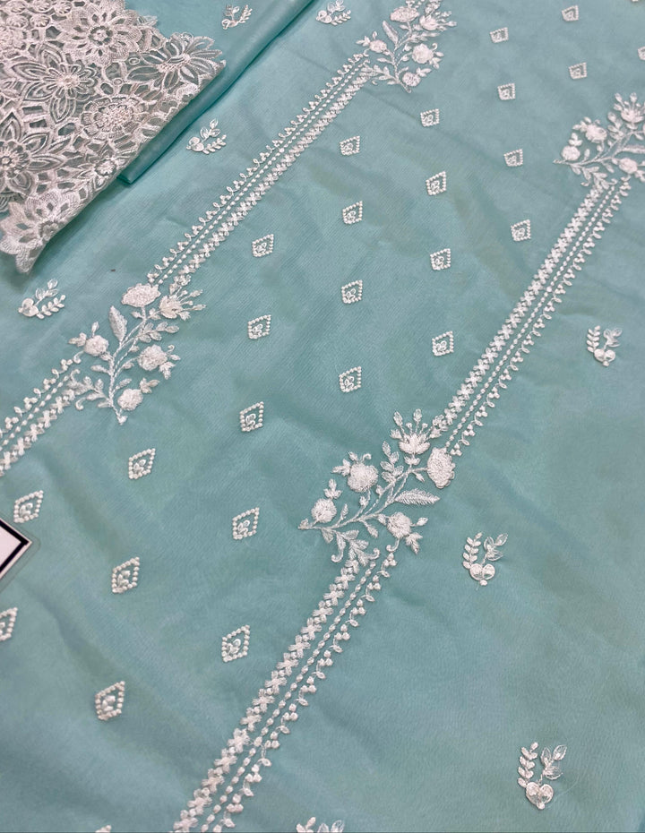 Azure Chiffon Suit-Aarasta