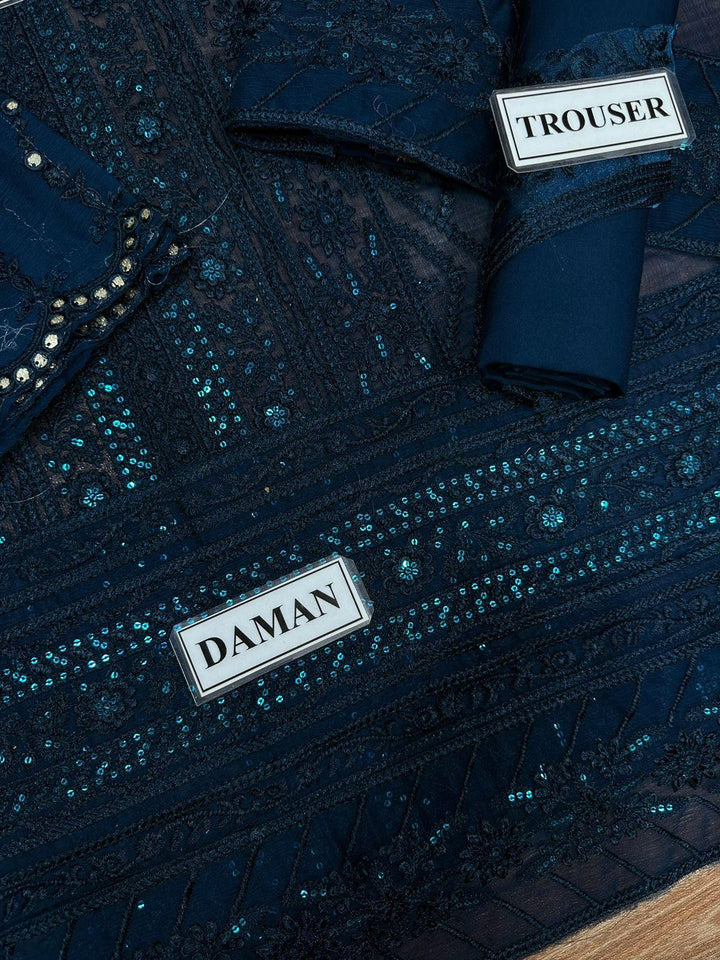 Azure Chiffon Suit-Aarasta