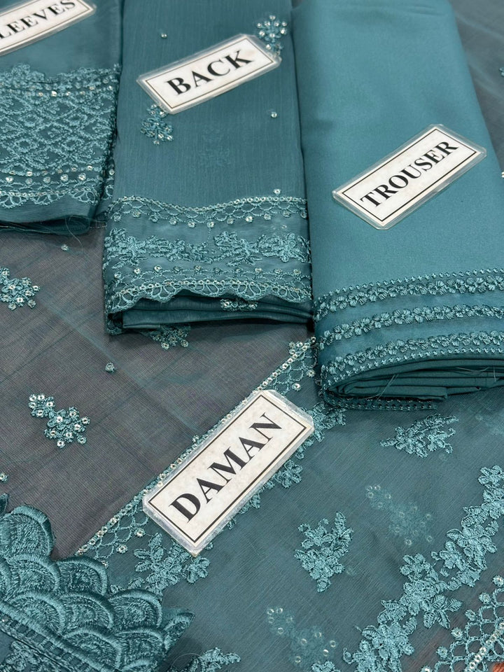 Azure Chiffon Suit-Aarasta