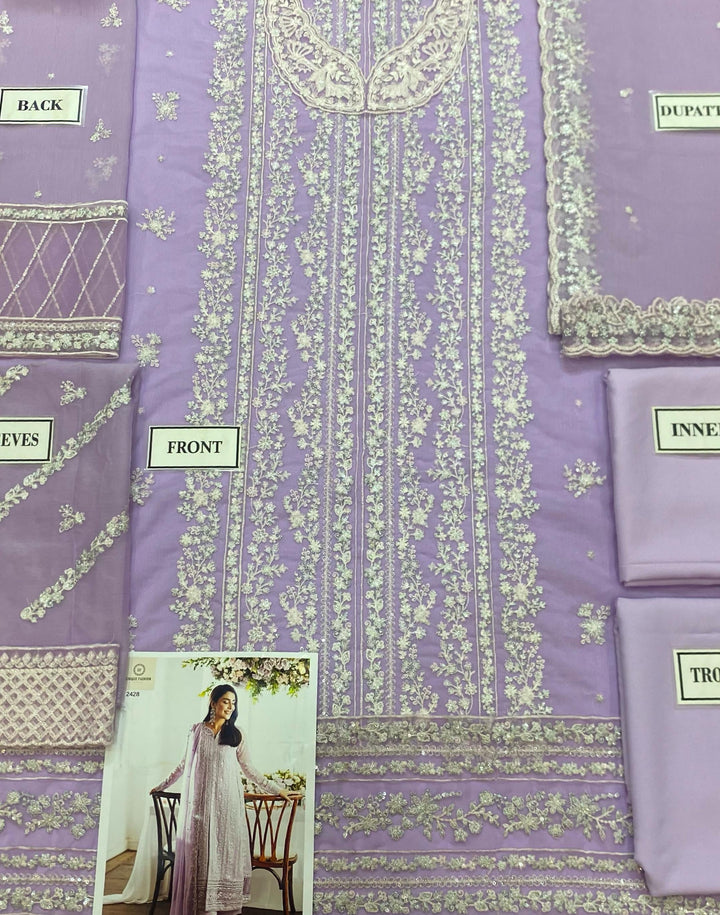 Azure Chiffon Suit-Aarasta