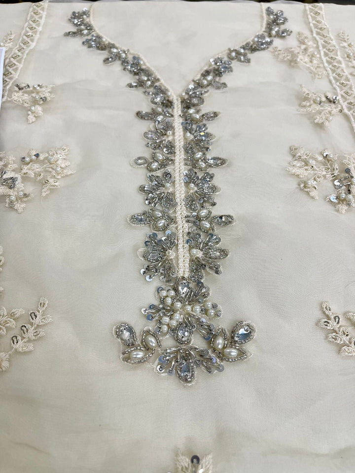 Azure Organza Suit-Aarasta