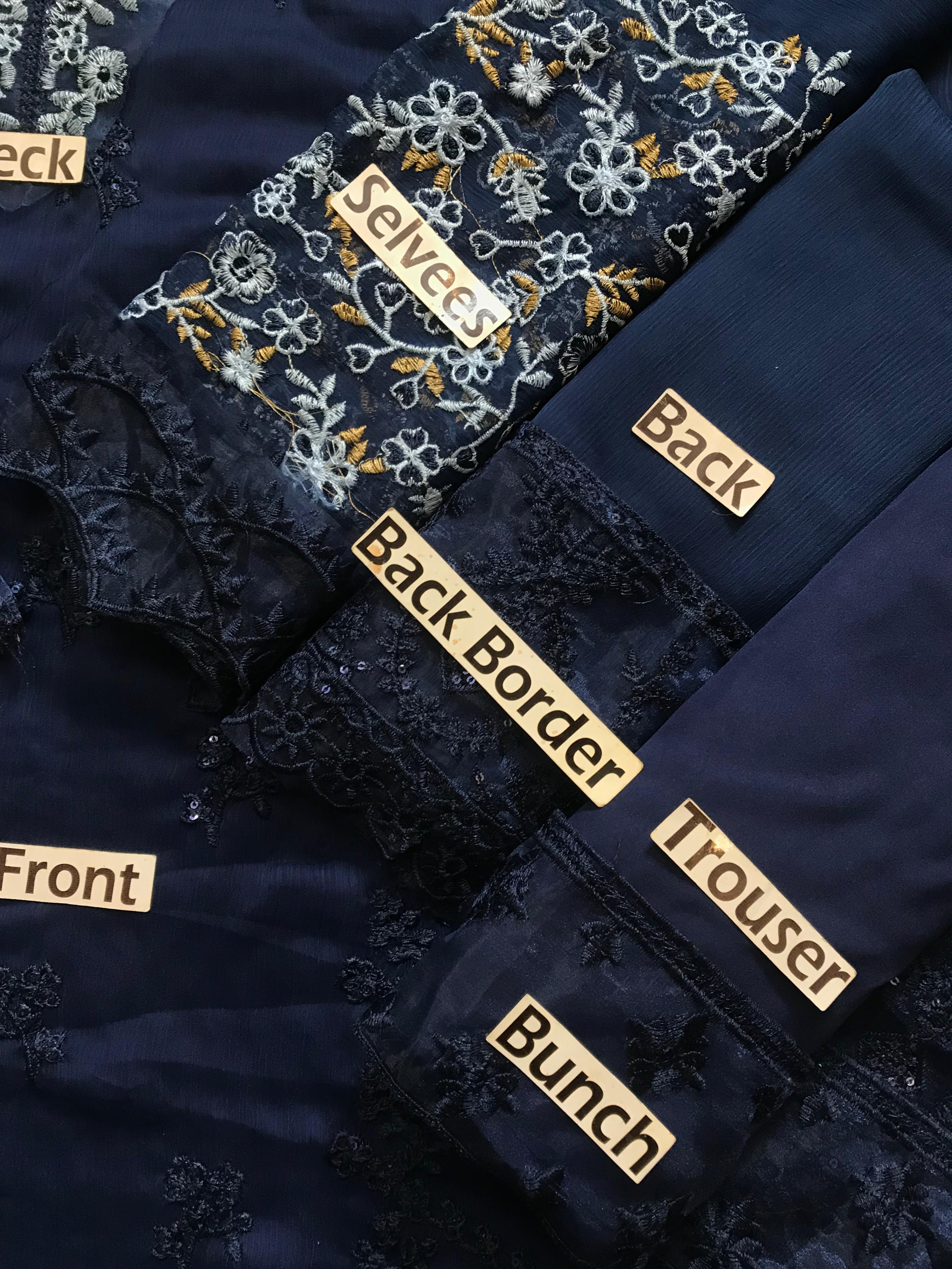 Azure Chiffon Suit-Aarasta