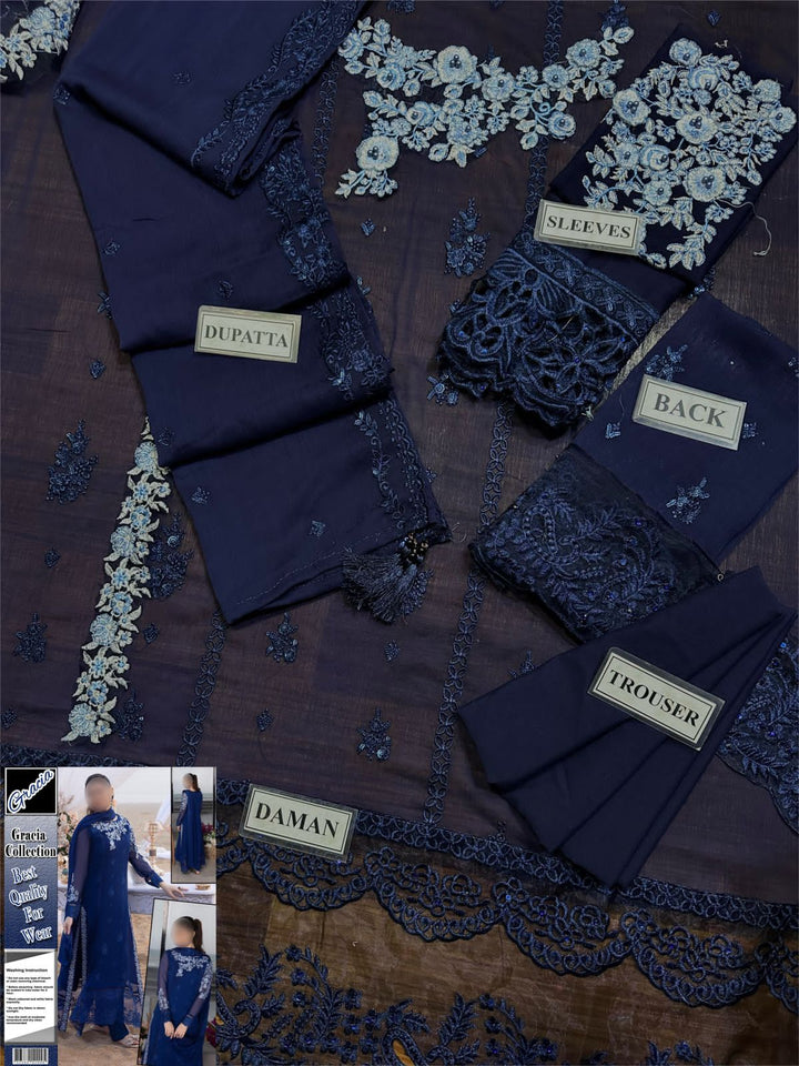 Azure Chiffon Suit-Aarasta