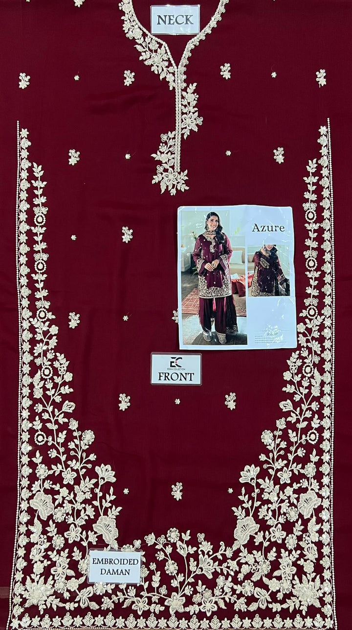 Azure Chiffon Suit-Aarasta