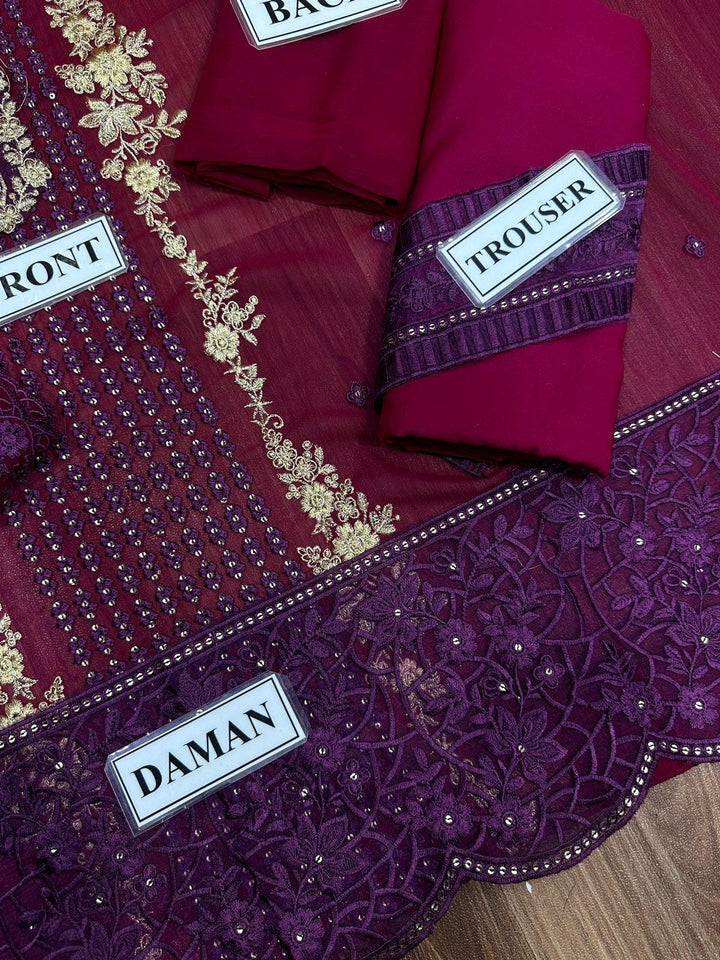 Azure Chiffon Suit-Aarasta