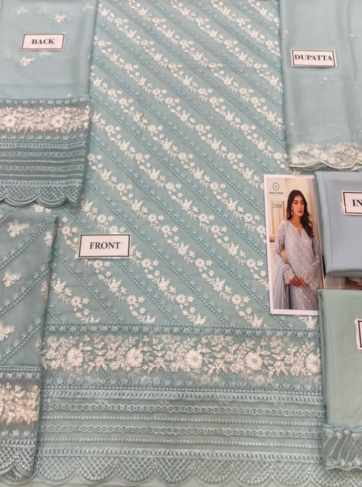 Azure Chiffon Suit-Aarasta